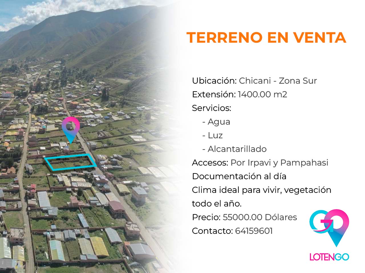 En este momento estás viendo Terreno en Venta «Chicani»